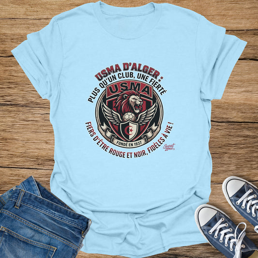 Light blue t-shirt with USMA D'Alger shield logo featuring a lion and text.