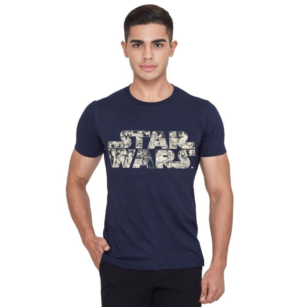 Disney Men's Star Wars Official Logo T-Shirt -Sweat Zone DZ