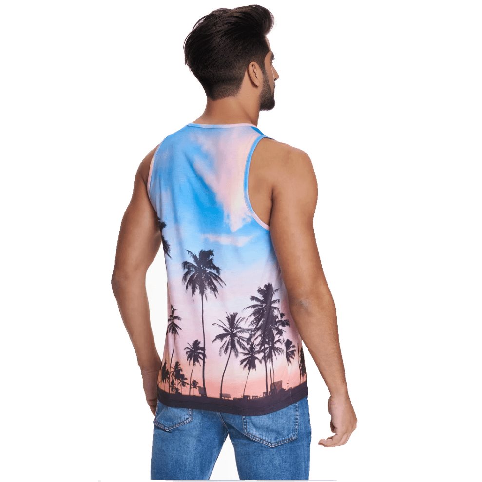 Easy Men's California Print Ringer Vest -Sweat Zone DZ