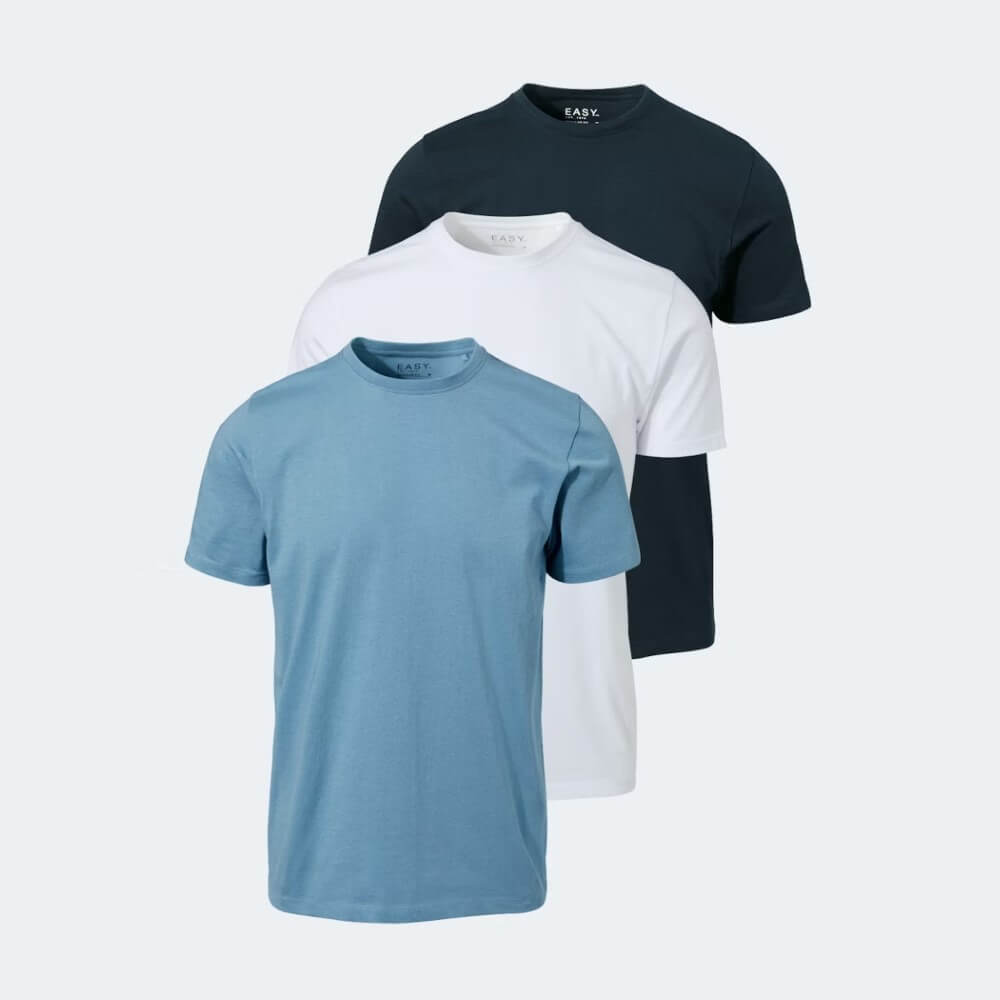 Easy Men's Multipack Crew Neck T-Shirts (3 Pack) -Sweat Zone DZ