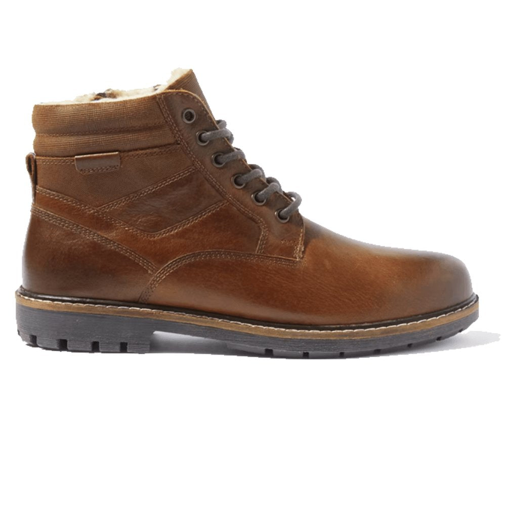 Easy Men's Real Leather Faux Fur Lined Boots -Sweat Zone DZ