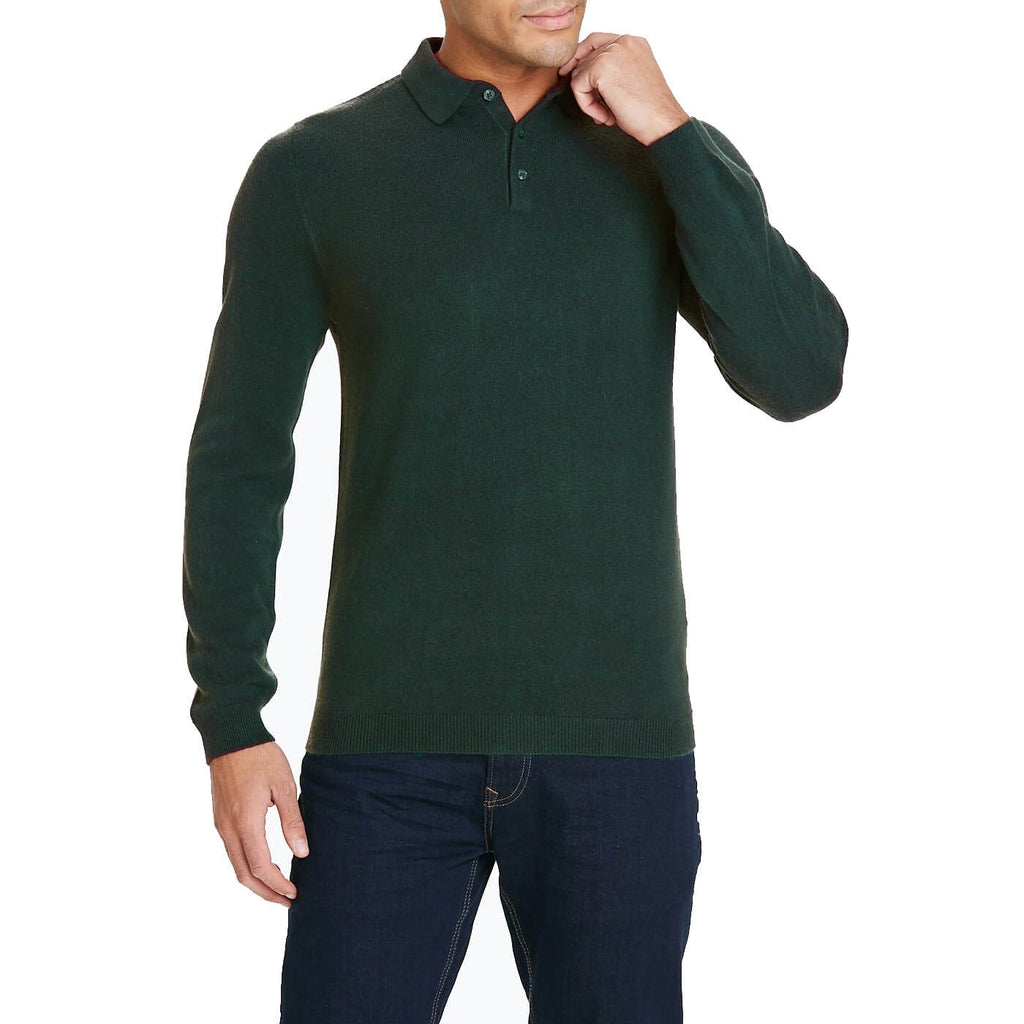 Easy Men's Soft Touch Long Sleeve Polo Shirt -Sweat Zone DZ