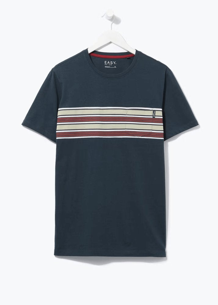 Easy Men's Stripe Chest Panel T-Shirt -Sweat Zone DZ