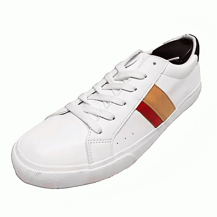 Easy Men's Striped Faux Leather Trainers -Sweat Zone DZ