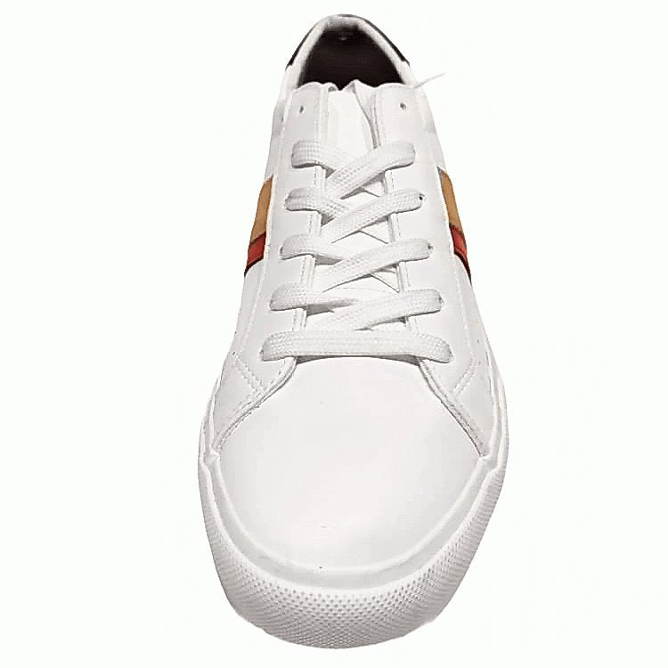 Easy Men's Striped Faux Leather Trainers -Sweat Zone DZ