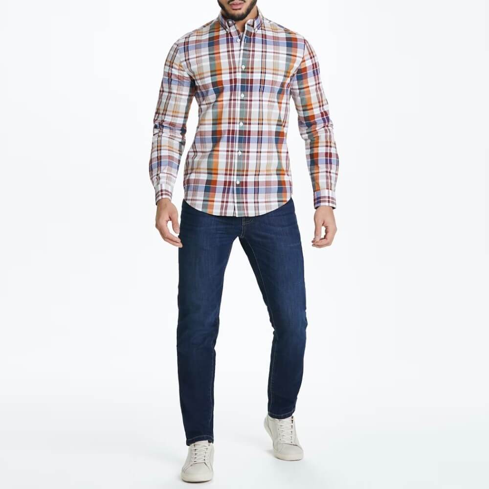 Easy Preppy Madras Long Sleeve Check Shirt -Sweat Zone DZ