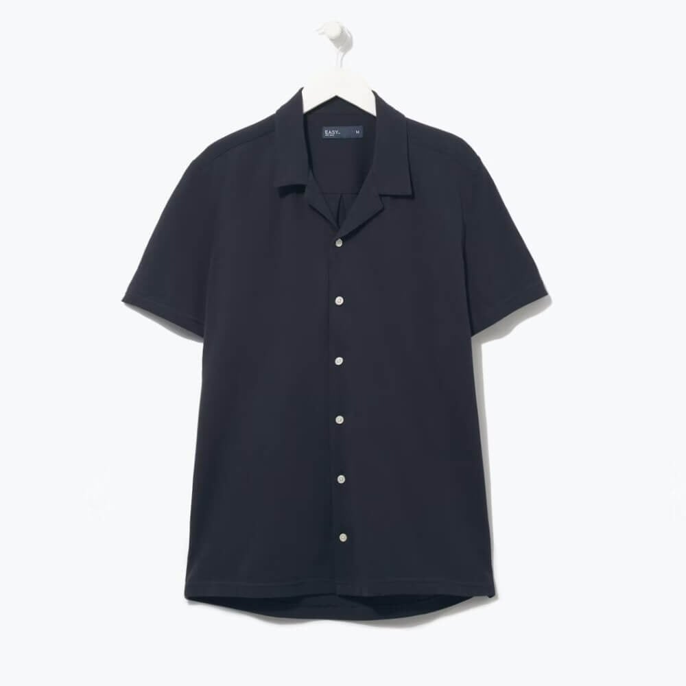 Easy Revere Collar Short Sleeve Shirt -Sweat Zone DZ