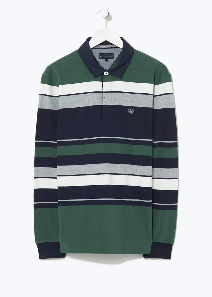 Lincoln Men's Colour Block Stripe Long Sleeve Rugby Shirt -Sweat Zone DZ