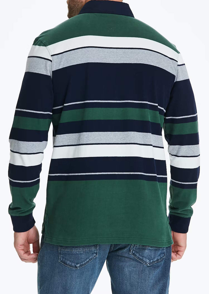 Lincoln Men's Colour Block Stripe Long Sleeve Rugby Shirt -Sweat Zone DZ