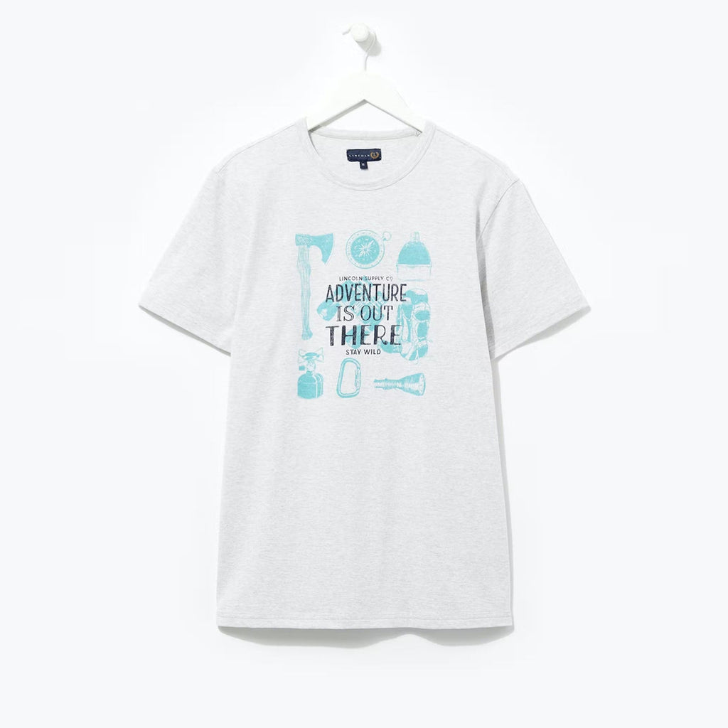 Lincoln Men's Logo Print T-Shirt -Sweat Zone DZ