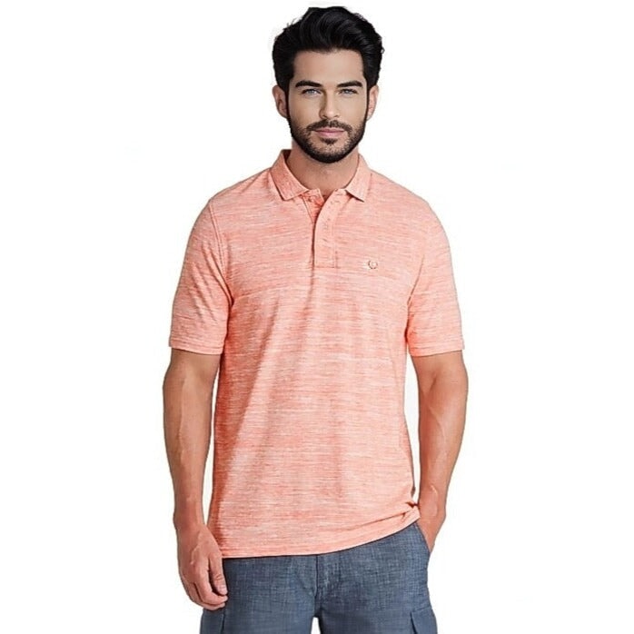 Lincoln Men's Spade Dye Polo Shirt (Peach) -Sweat Zone DZ
