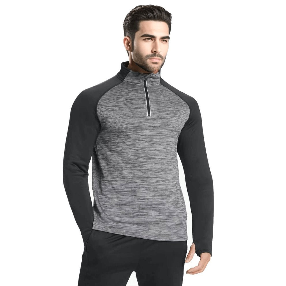 Souluxe Men's Long Sleeve 1/2 Zip Sports Top -Sweat Zone DZ